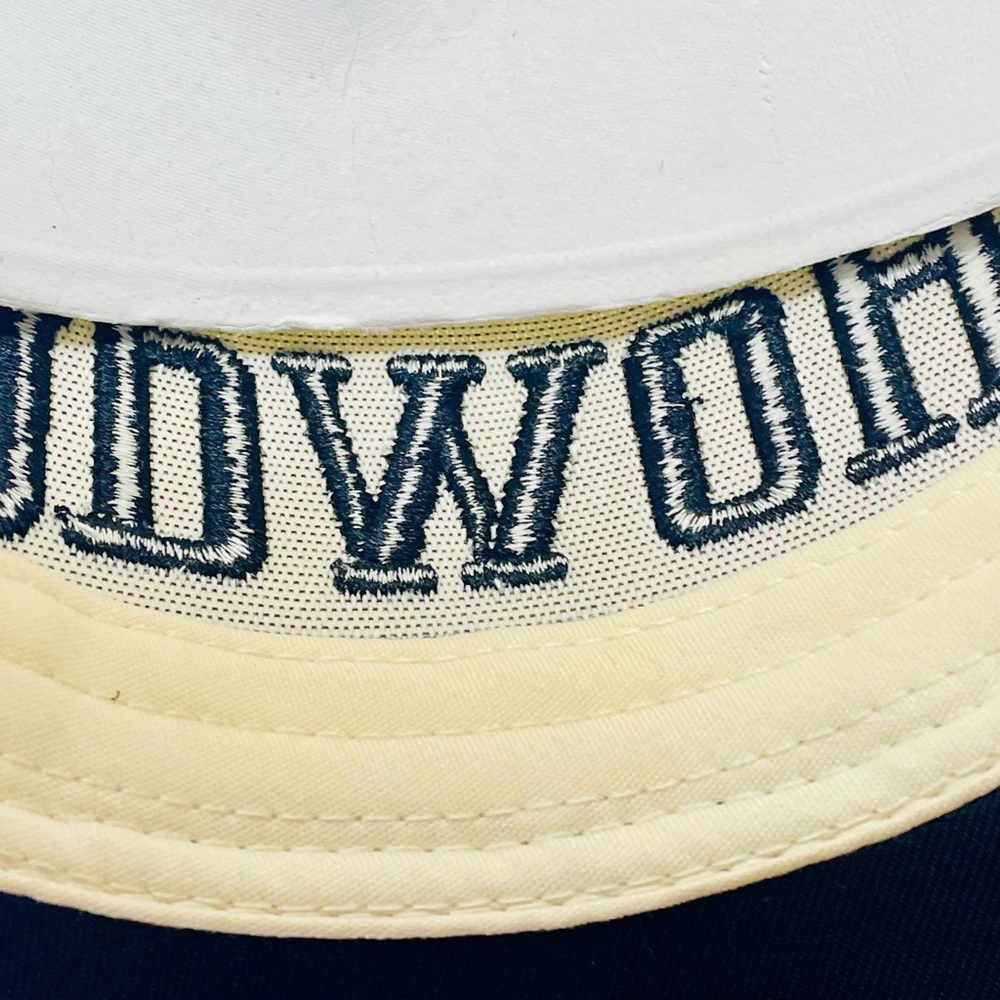 Howdy Embroidered 2 Tone Trucker Hat - Cream & Black. Cowboy Image on Side - Picture 7 of 7